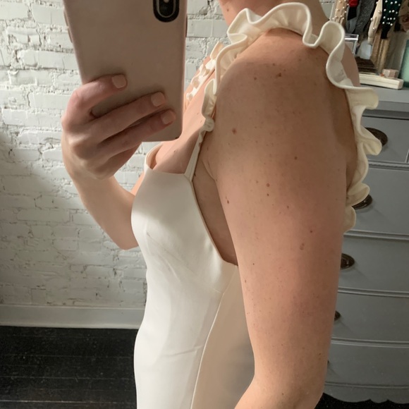 NWOT NEVER WORN Likely Carmen White Ruffle Dress - Picture 6 of 7